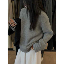 Gray Women's Pullover Knit Sweater