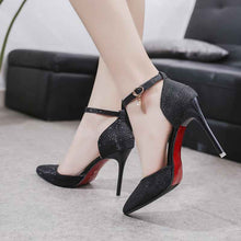 Sandals Women Beaded Buckle Pointed Heel