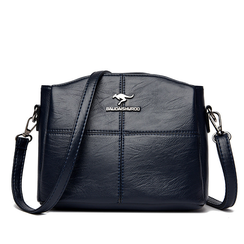 Korean-style Womens Shoulder Soft Leather Versatile Design Large Capacity And Embroidered Crossbody Bag by Mirlaine Univers