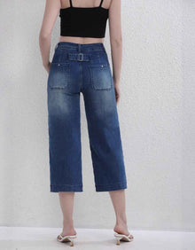 Stretchy Straight-leg Cropped Denim Jeans