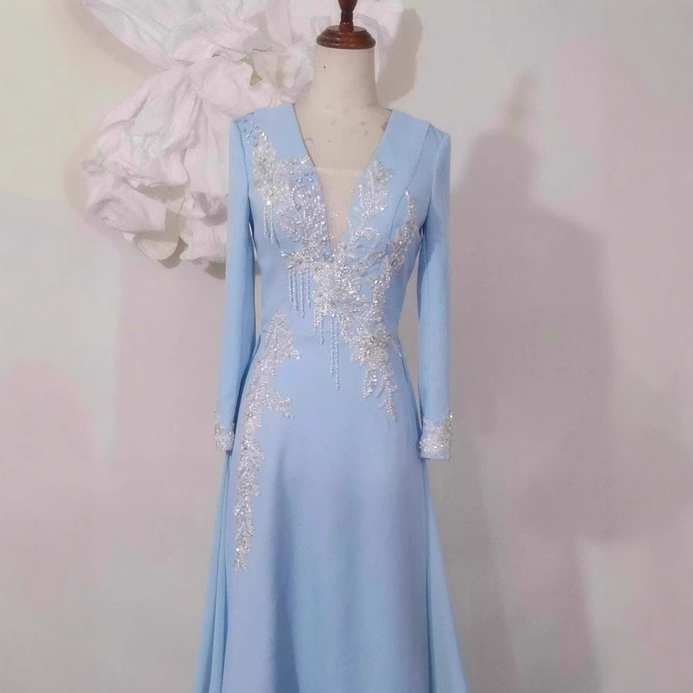 Light Luxury Minority Temperament Long Sleeve Performance Costume by Mirlaine Univers