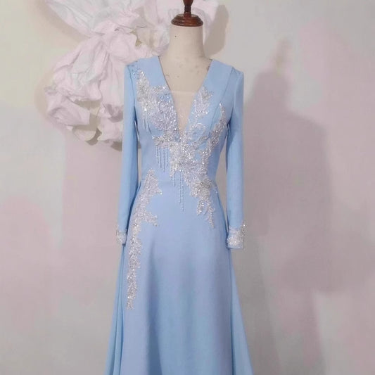 Light Luxury Minority Temperament Long Sleeve Performance Costume by Mirlaine Univers