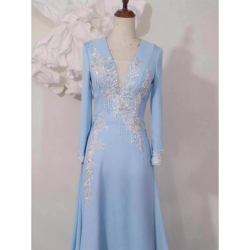 Light Luxury Minority Temperament Long Sleeve Performance Costume by Mirlaine Univers