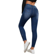 Foot-zip Tight-fitting Stretchy Denim Cropped Pants