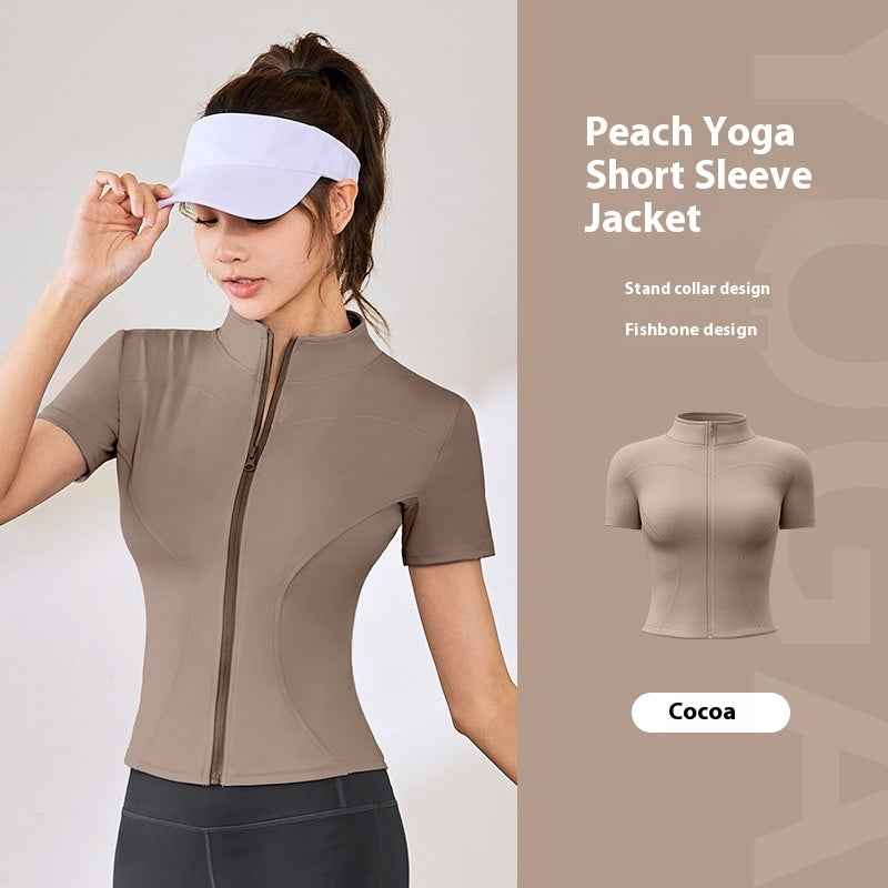 High Elastic Short Yoga Clothes Short Sleeve Sports Jacket