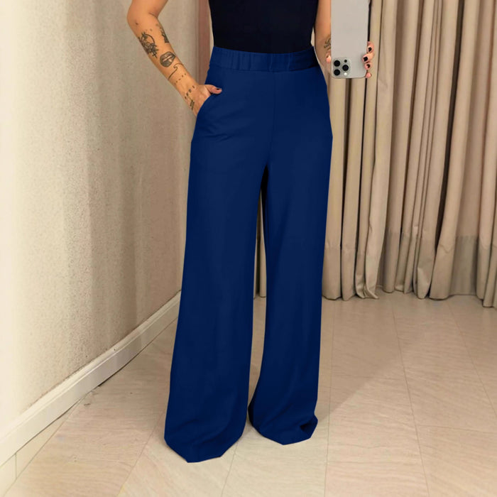 Stylish Casual Solid-color Figure-flattering Draping Womens Trousers