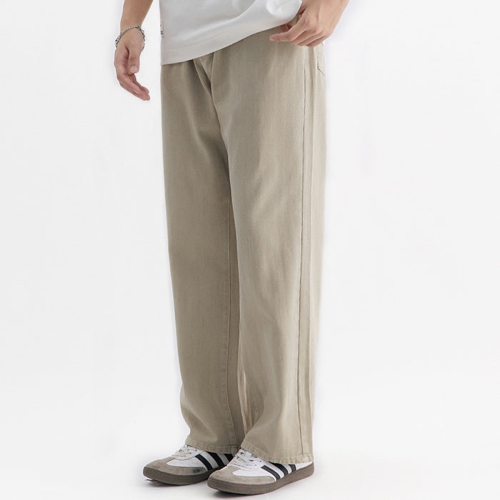 Pantalon de travail décontracté pour homme, style rétro américain, en pur coton, coupe large