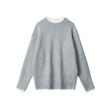 Fake Two Pieces Sweaters Autumn And Winter Trends Loose Round Neck