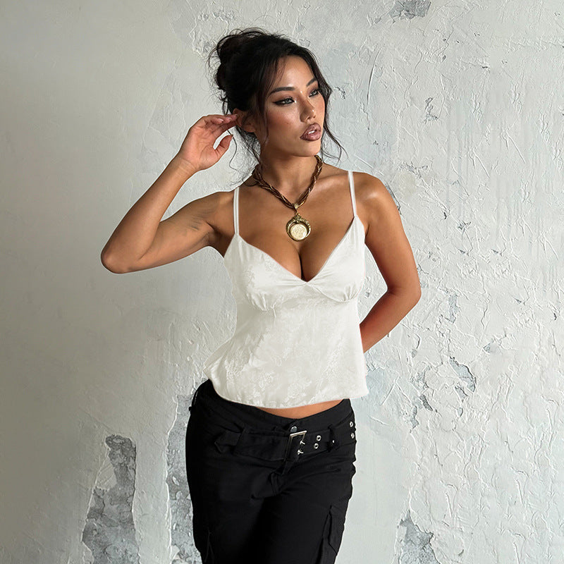 Satin Jacquard Slip V-Neck Loose Top Womens by Mirlaine Univers Satin Jacquard Slip V-Neck Loose Top Womens Mirlaine Univers satin-jacquard-slip-v-neck-loose-top-womens 0 Satin Jacquard Slip V-Neck Loose Top Womens Mirlaine Univers Satin Jacquard Slip V-Neck Loose Top Womens