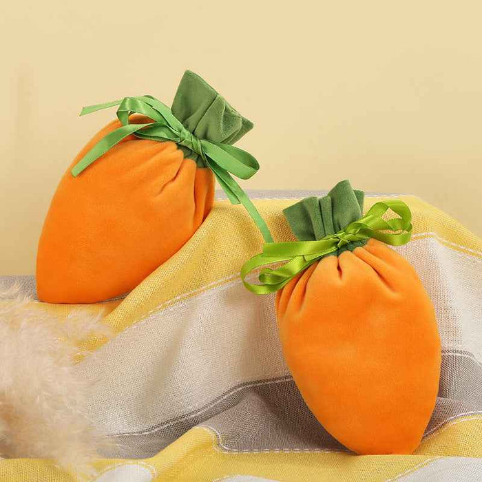 Sac à cordon cadeau en forme de carotte pour Pâques