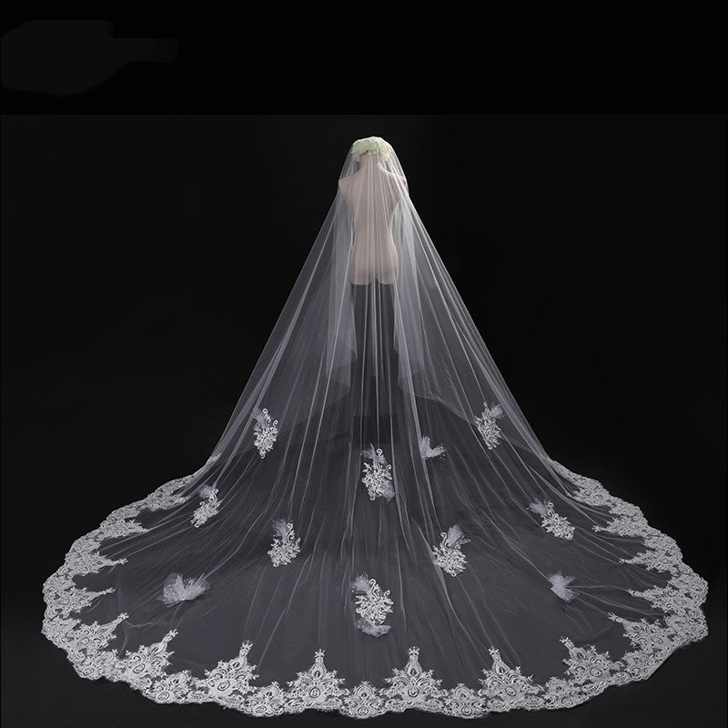 Bride Wedding Master Wedding Veil Long Long Tail by Mirlaine Univers