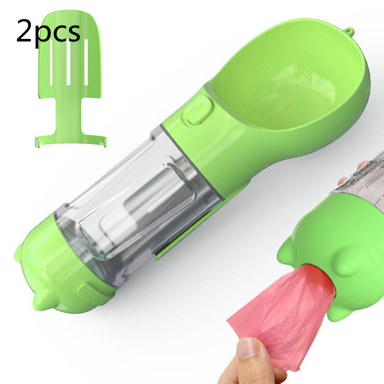 Pet Water Bottle Feeder Bowl Garbage Bag Storage Portable Pet Outdoor Travel 3 In 1 Dog Water Bottle by Mirlaine Univers
