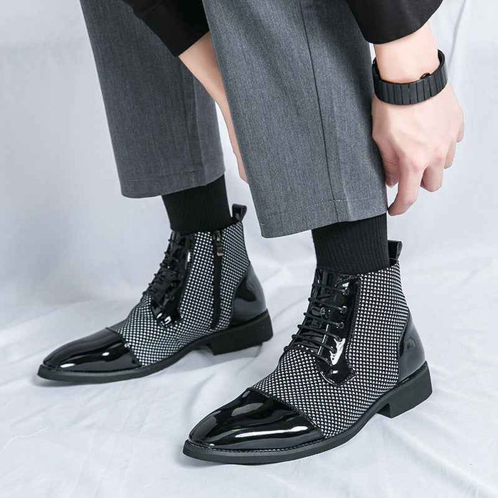 New Leather Boots Fashion Men's Business Formal Leather Shoes