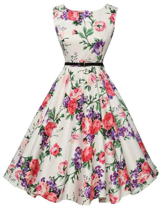 Sleeveless Retro Dress With Big Swing And Belt