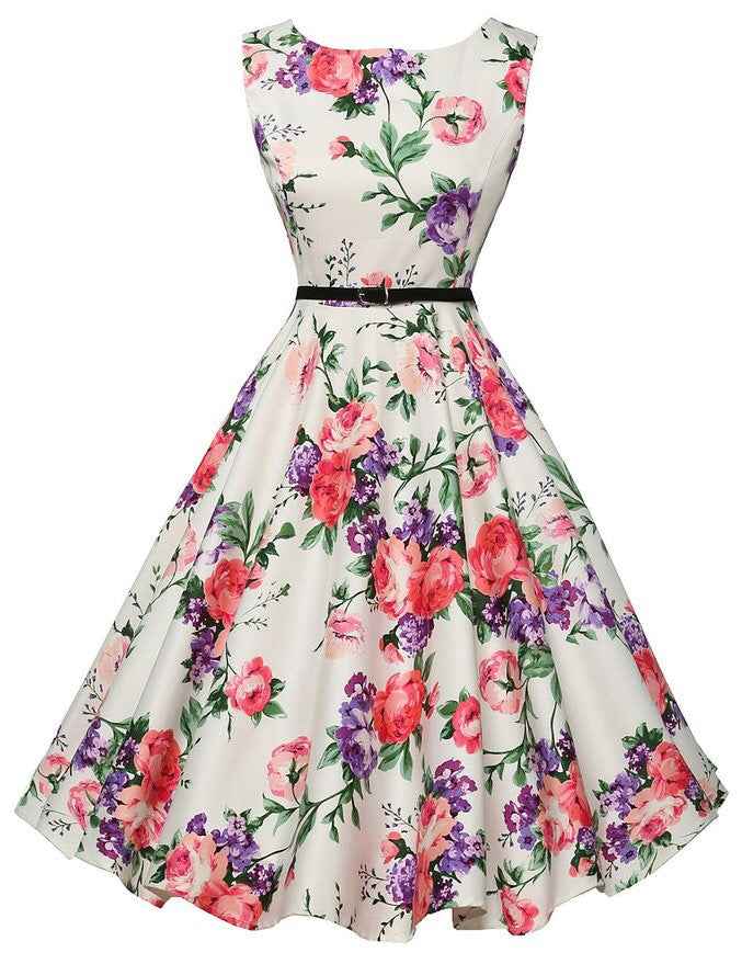 Sleeveless Retro Dress With Big Swing And Belt