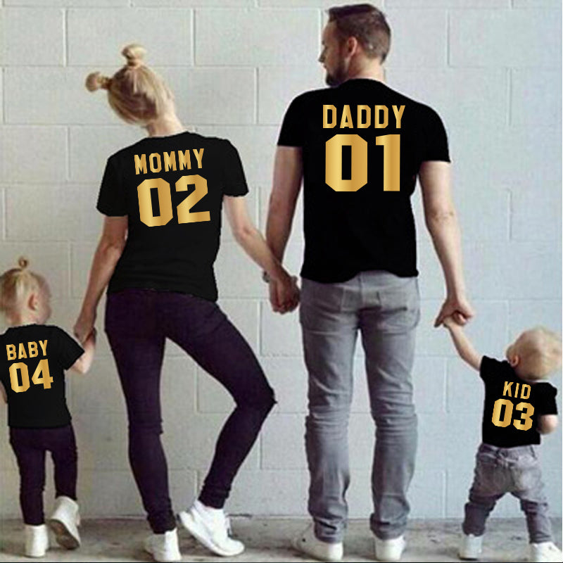 Parent-child Short-sleeved T-shirt Family Top by Mirlaine Univers