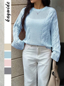 Leisure Minimalist Long Sleeve Sweaters Women's Clothing