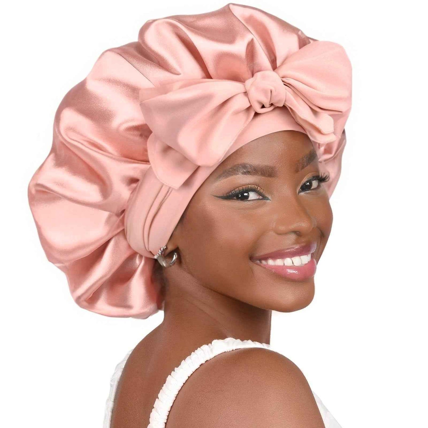 Single Layer Ribbon Round Cap Bow Artificial Silk