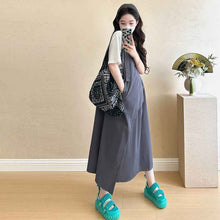 Adjustable Irregular Vest Dress And Base T-Shirt Two-Piece Set
