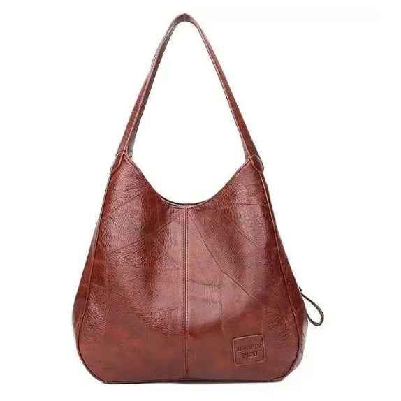 Vintage Large Capacity Shoulder Bags For Women Retro PU Leat