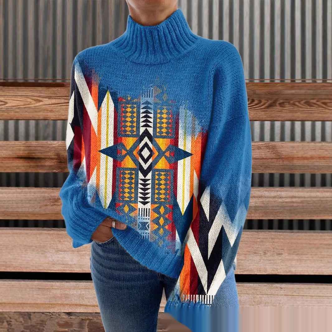 New High Neck Long Sleeve Sweaters Women's Clothing