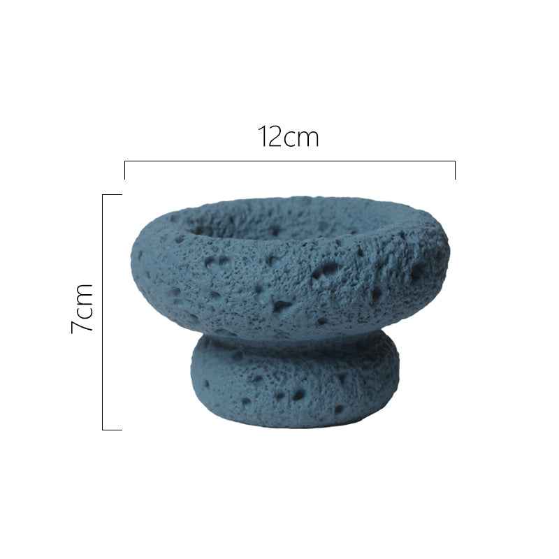 Ins Style No Hole Moon Pattern Cement Mini Flowerpot