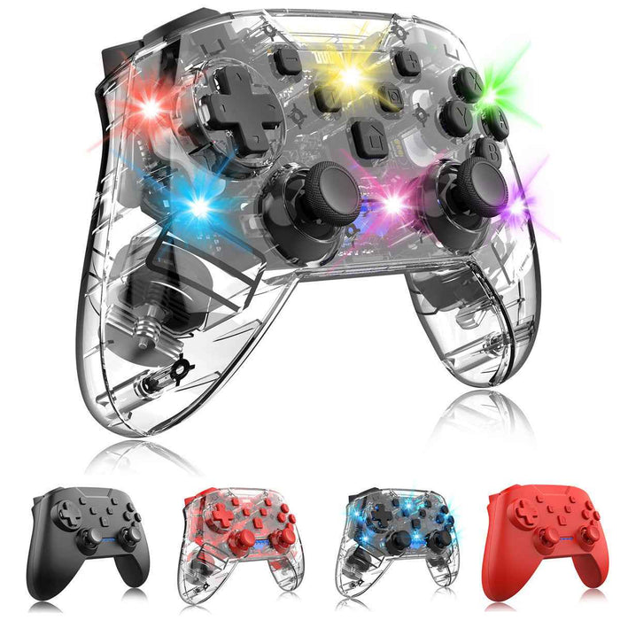 Manette de jeu transparente lumineuse Bluetooth Wireless Wake-up Burst SwitchPRO