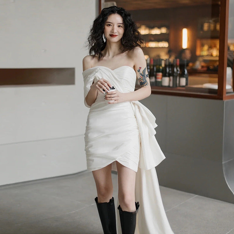 Light Wedding Gown Short Women by Mirlaine Univers