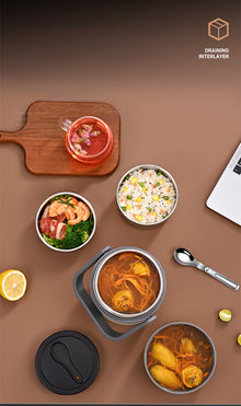 USB Electric Heated Lunch Boxes Stainless Steel Food Warmer Container Thermal Jar for Hot Food Thermal Boxes for Office School