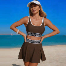 Women's Solid-Colored Webbing Sports Bikini Two-Piece Swimsuit