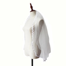 Mid Length Bridal Veil With Double Leaf Edge by Mirlaine Univers