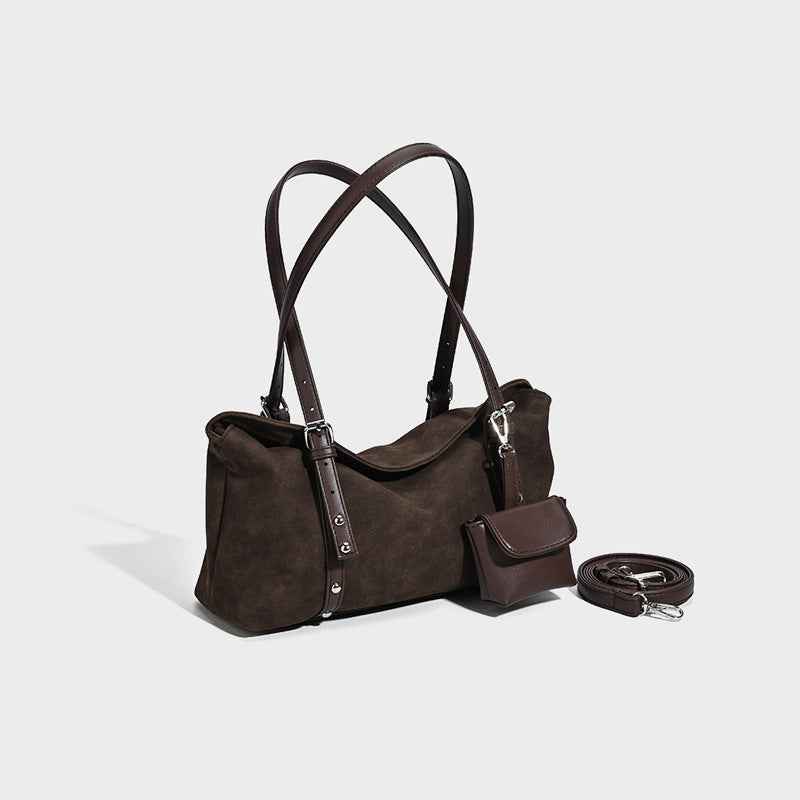 Retro Suede Pillow Bag For Women Large Capacity Perfect For Fall And Winter