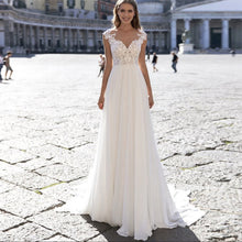A Series Chiffon Wedding Dress V-neck Long Sleeve by Mirlaine Univers