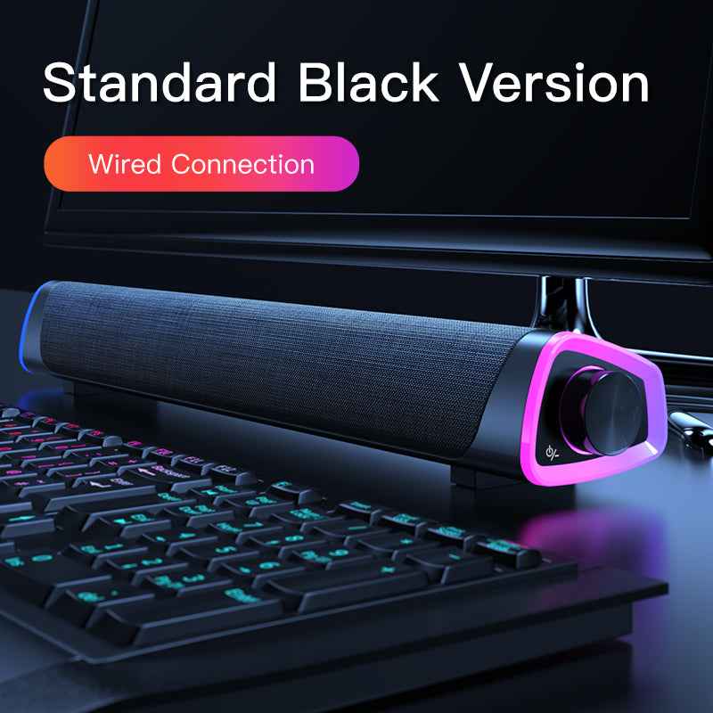Compatible with Apple, 4D Computer Speaker Bar Stereo Sound subwoofer Bluetooth Speaker For Macbook Laptop Notebook PC Music Player Wired Loudspeaker