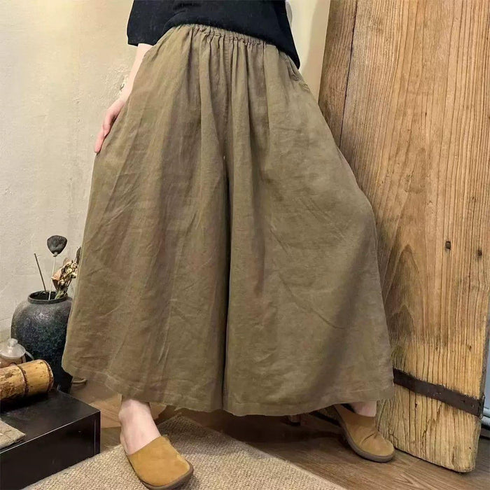 High-quality Versatile Magic Pants Womens Oversized Wide-leg Culottes