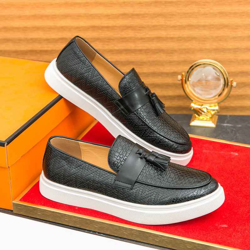 Casual Fashion Men's Plus Size Fringed Leather Shoes
