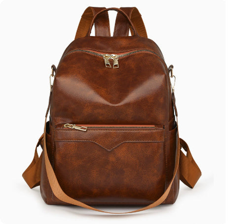 Elegant Solid-Color Womens Backpack For Commuting With Large Capacity by Mirlaine Univers