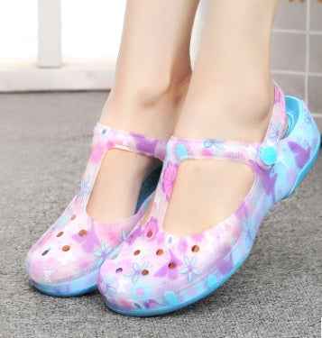 New sandals women's shoes Summer hole shoes women Printed sandals jelly beach shoes new sandals women's shoes Summer hole shoes women Printed sandals jelly beach shoes