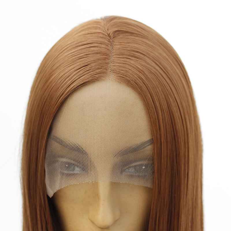 Brown silk synthetic front lace headgear