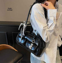 Bow-tie Ribbon Bowling Bag A Stylish High-capacity Shoulder And Tote Bag