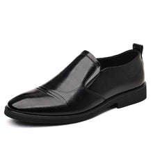 Mens Plus-Size Vintage Business Slip-On Leather Shoes