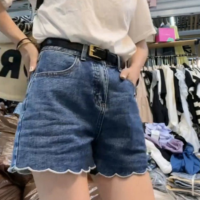 Shorts en jean léger pour femme grande taille, tendance et polyvalent