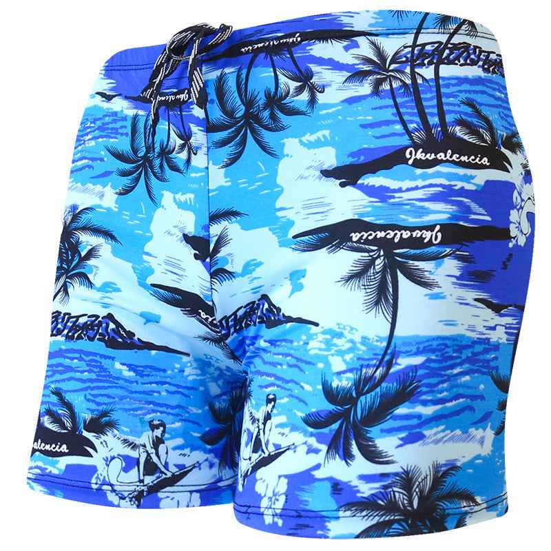 Printed Adult Swimming Trunks Men's Plus Size Boxer Beach Shorts