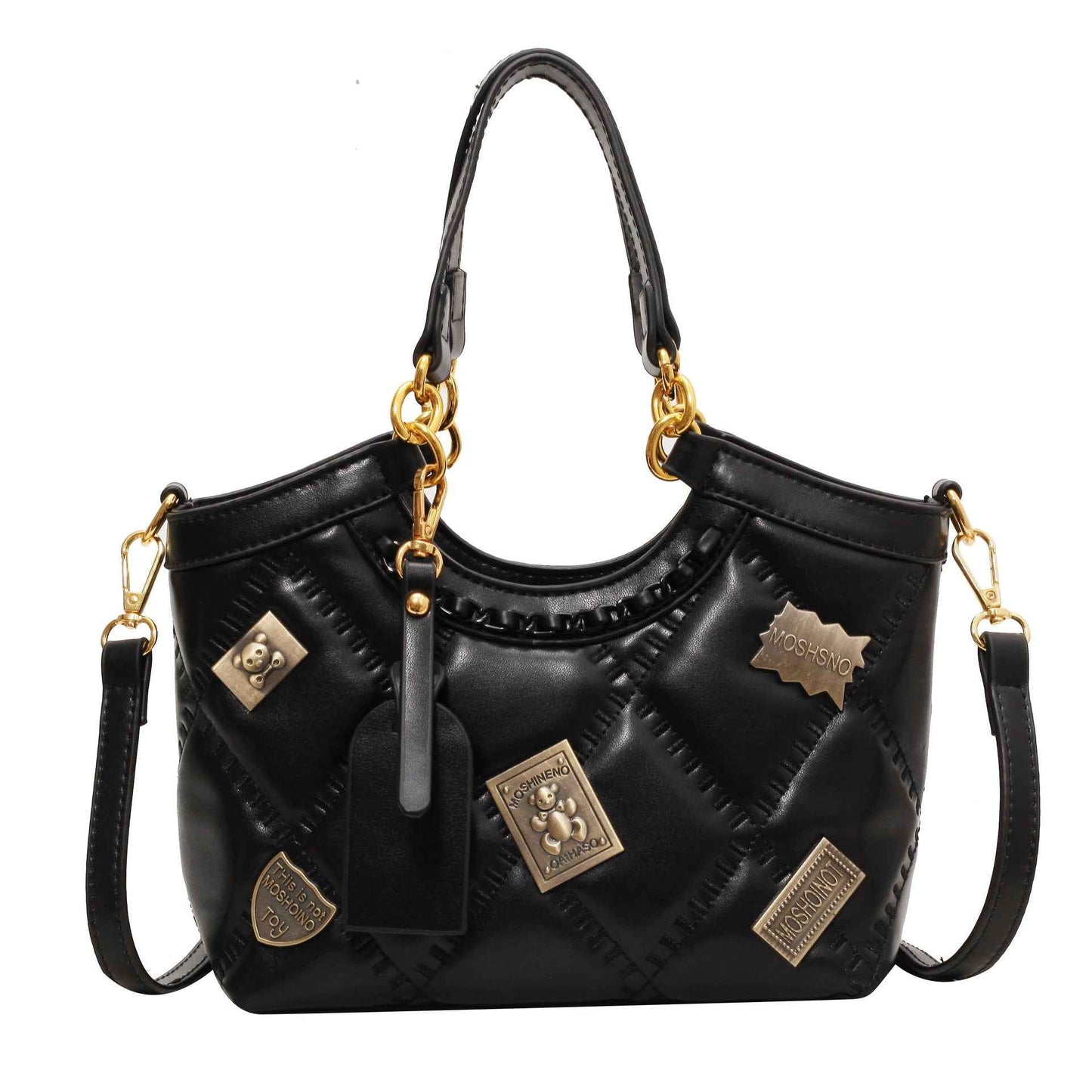 Rarely Seen Diamond-pattern Badge Shoulder Crossbody Bag