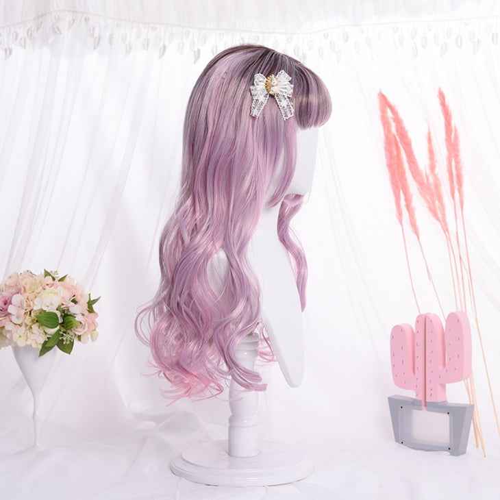 Korean version of the Qi Liu Hai curly cute hood birthday party wigs realistic wig