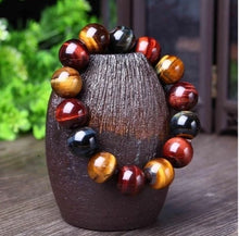 Tiger Eye Bracelet Natural Crystal Stone Buddha Bead Bracelet by Mirlaine Univers