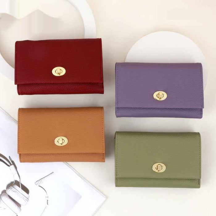 Luxury Leather Influencer-Style Womens Wallet With A Lock Closure