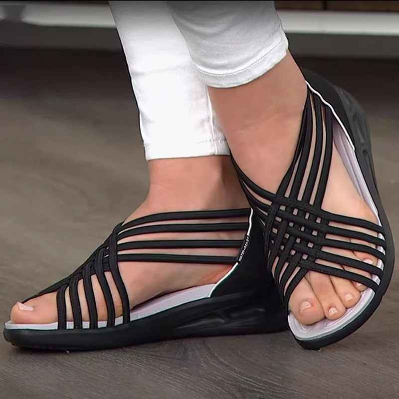 Large Size Sandals Women Low-cut Breathable Sports Braided Fish Mouth Shoes Women Sandals