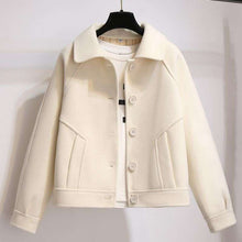 Women's Retro Fashion Short Loose Wool Coat by Mirlaine Univers