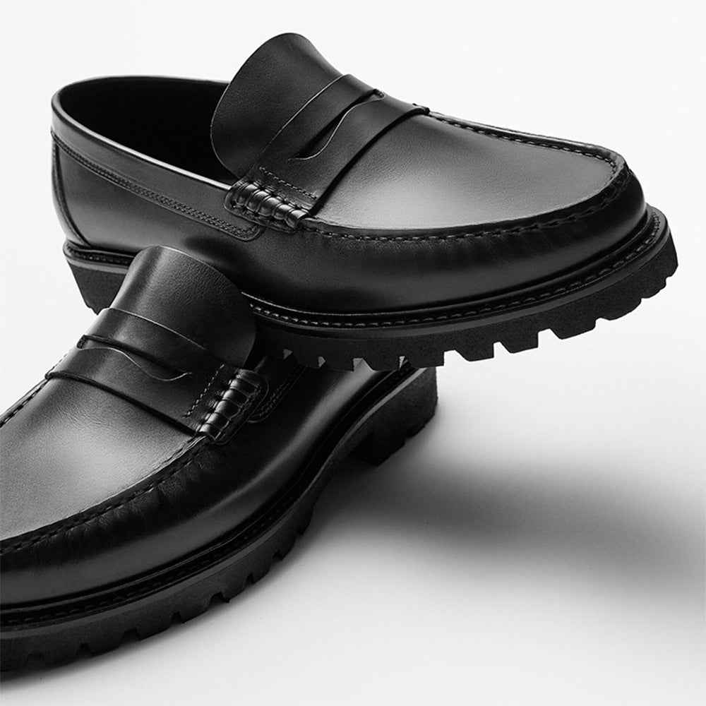 Men's Loafers Leather Shoes First Layer Cowhide Simple Casual Soft Sole Shoes